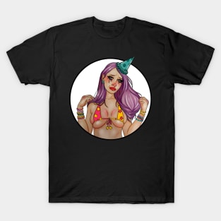Cute sad crybaby clown girl T-Shirt